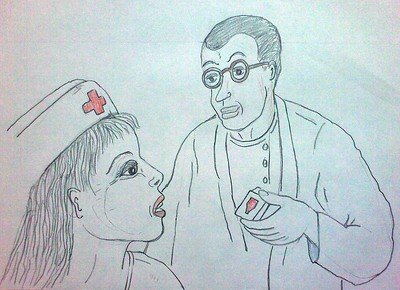 illustration of a doctor and patient